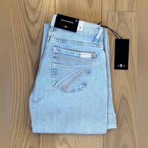 7 For All Mankind Tailorless Dojo Jeans Women's Flare Leg Trousers NWT Size 25